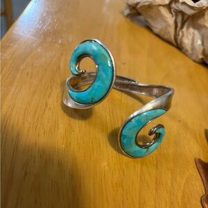 Turquoise Swirl Silver Bracelet